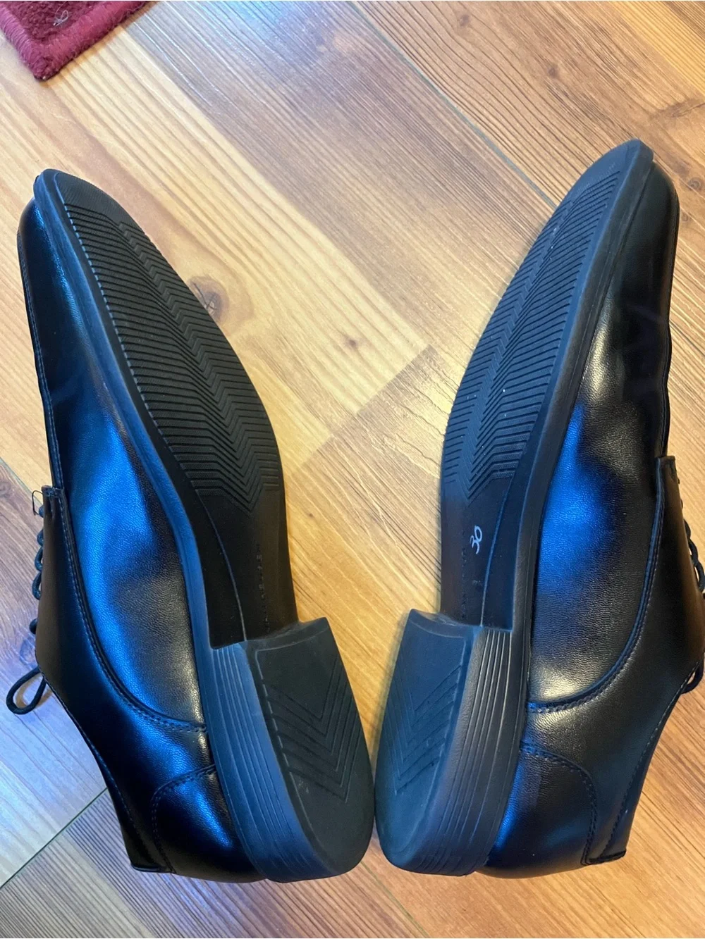 Men's Black Leather Lace-Up Derby Dress Shoes